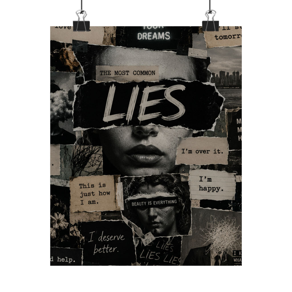 THEIR LIES Collage Matte Poster