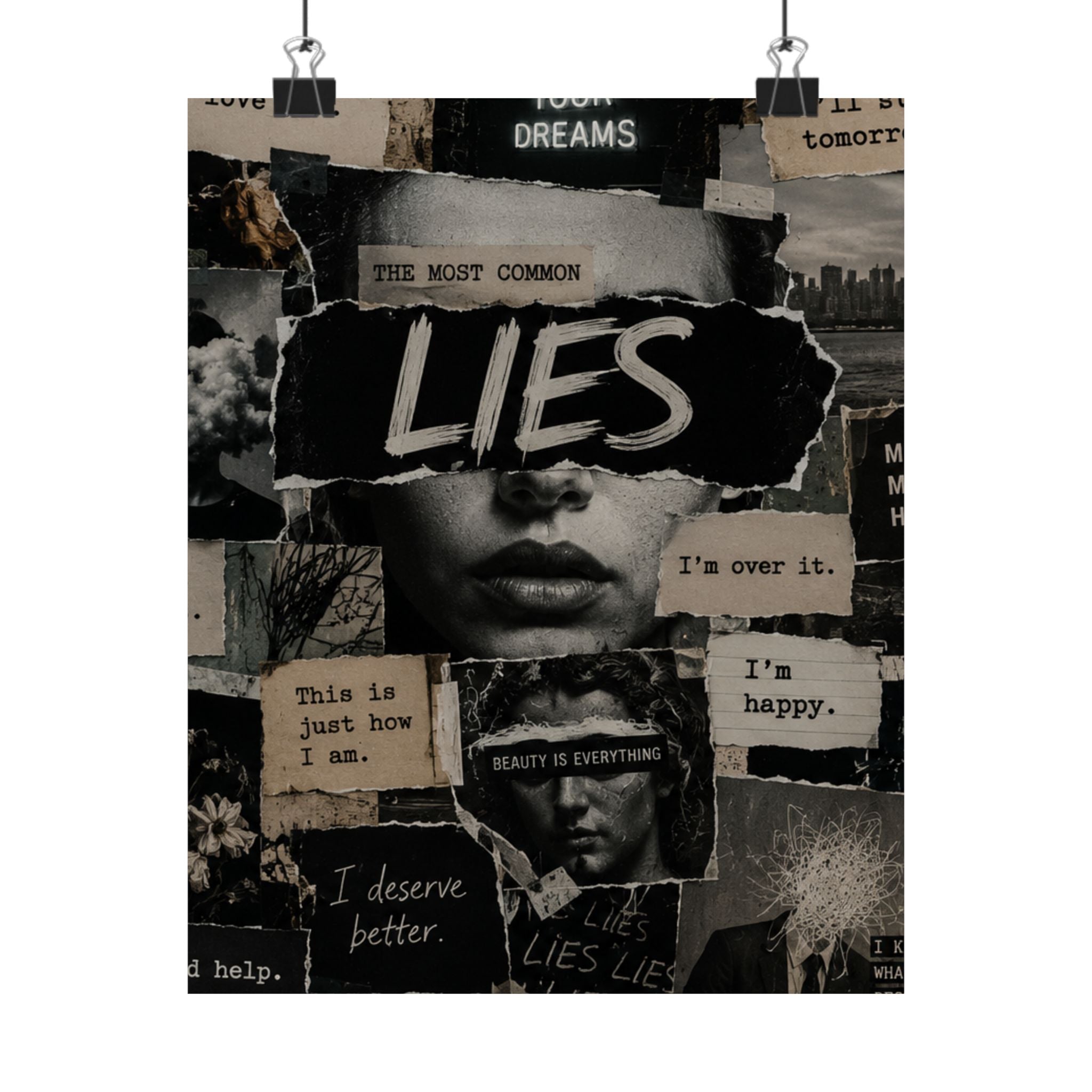 THEIR LIES Collage Matte Poster
