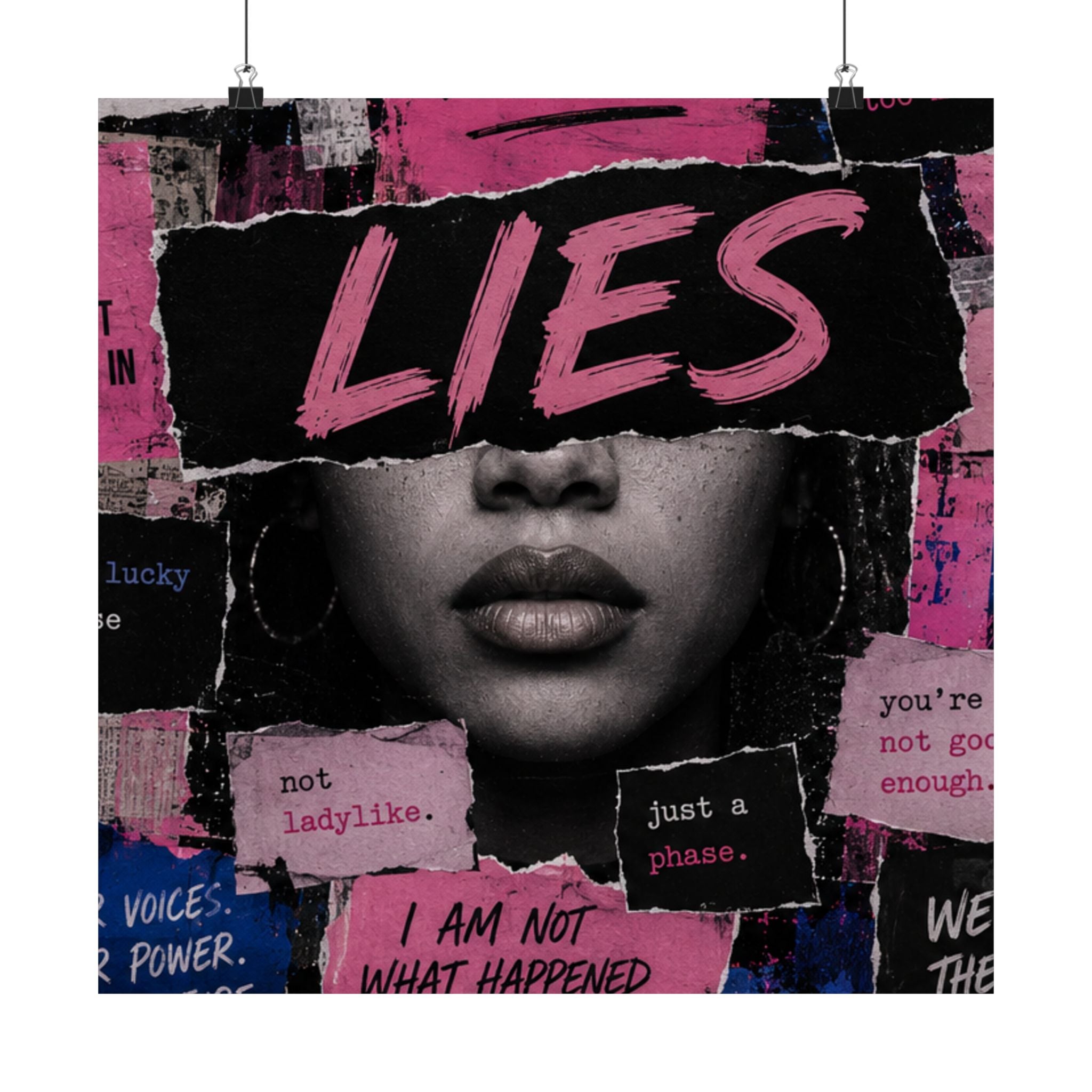 HER LIES Collage Matte Poster