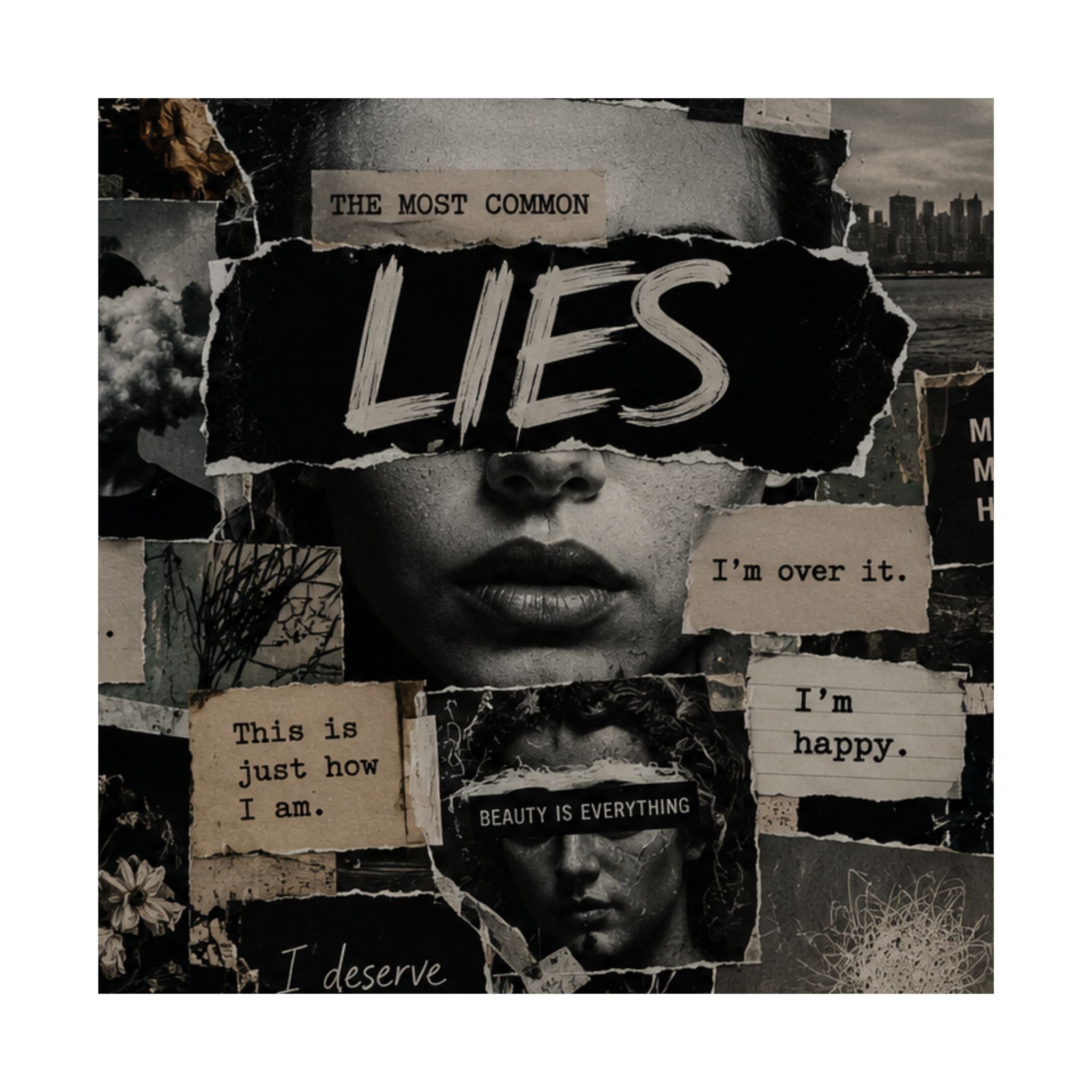 THEIR LIES Collage Matte Poster