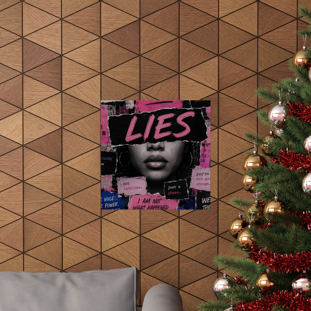 HER LIES Collage Matte Poster