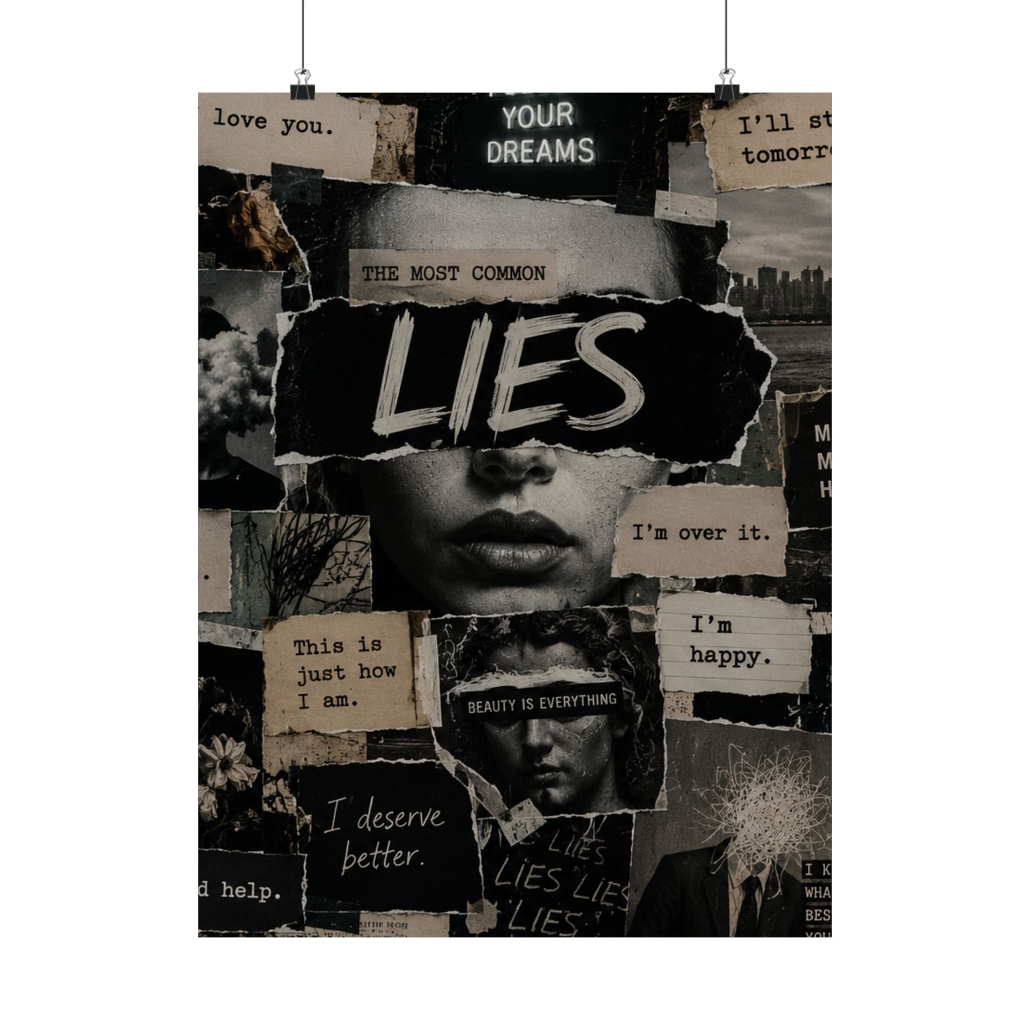 THEIR LIES Collage Matte Poster