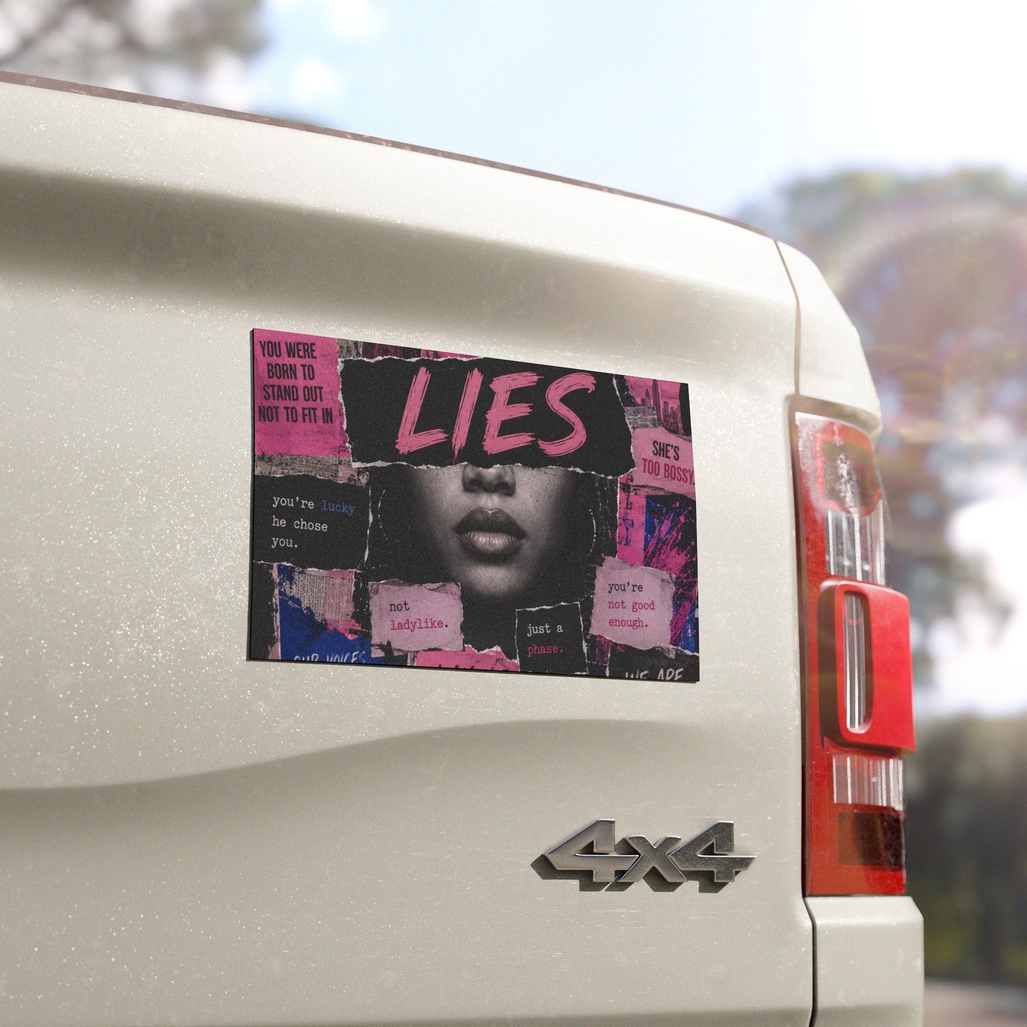 LIES Collage Car Magnet