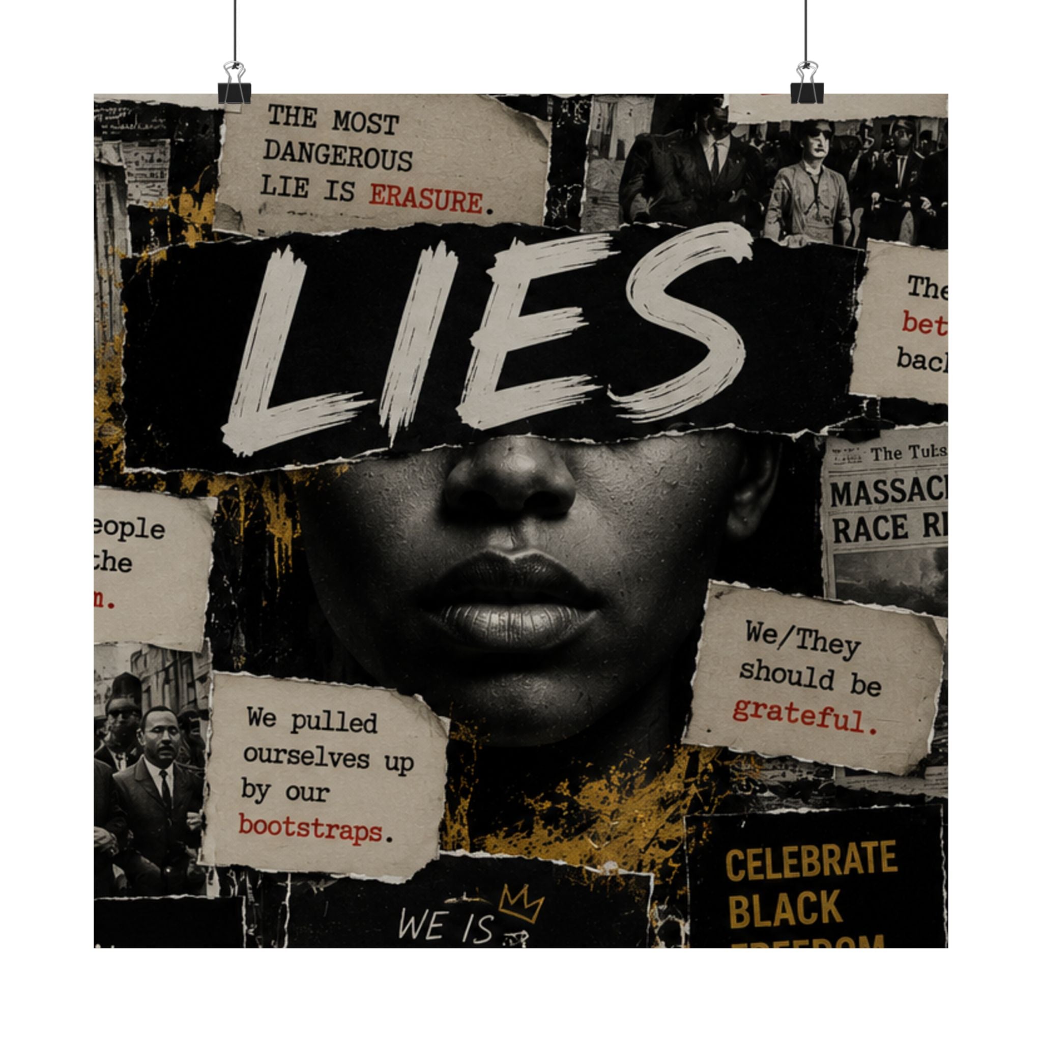 BLACK LIES |  Collage Art (Black Freedom Statement Poster)