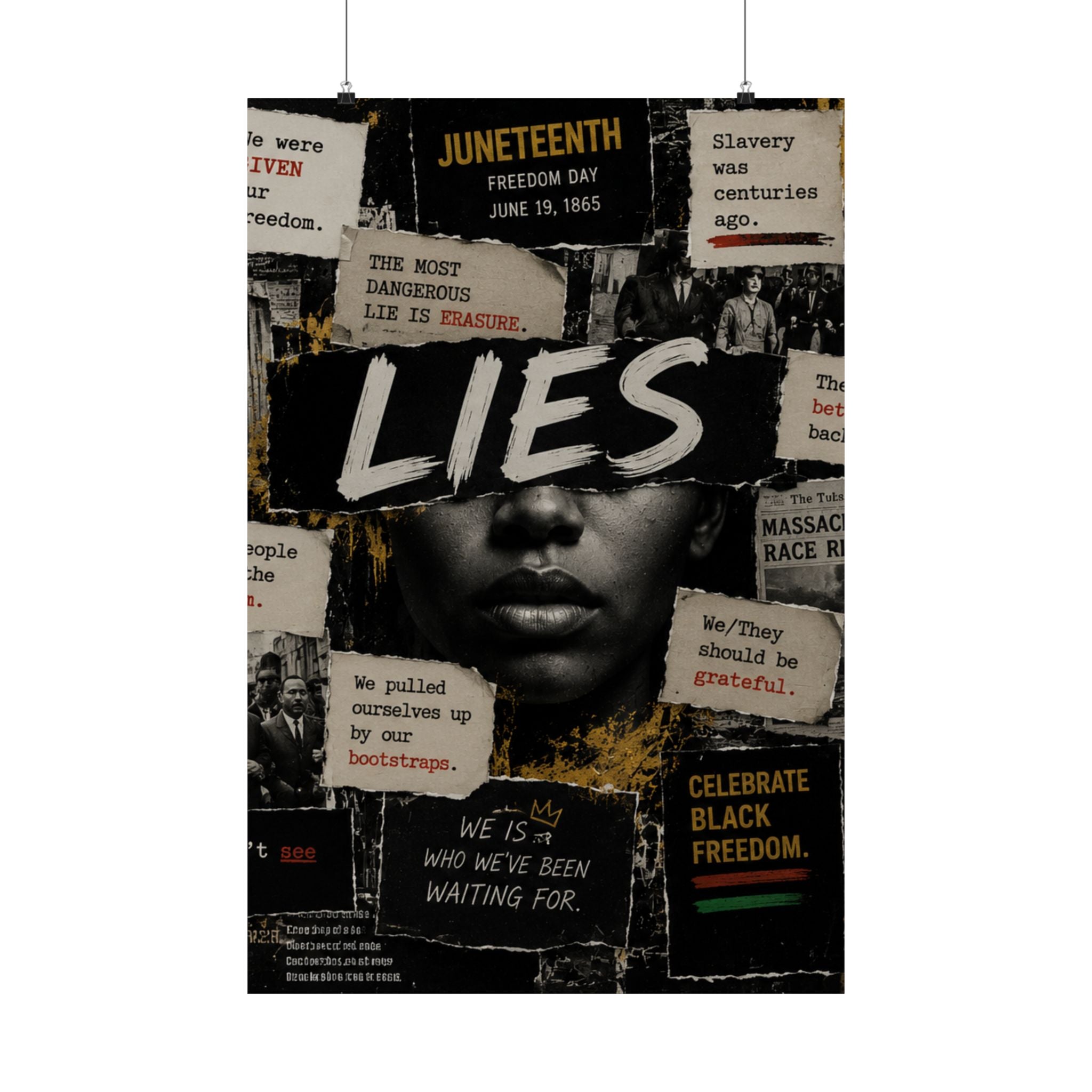 BLACK LIES |  Collage Art (Black Freedom Statement Poster)