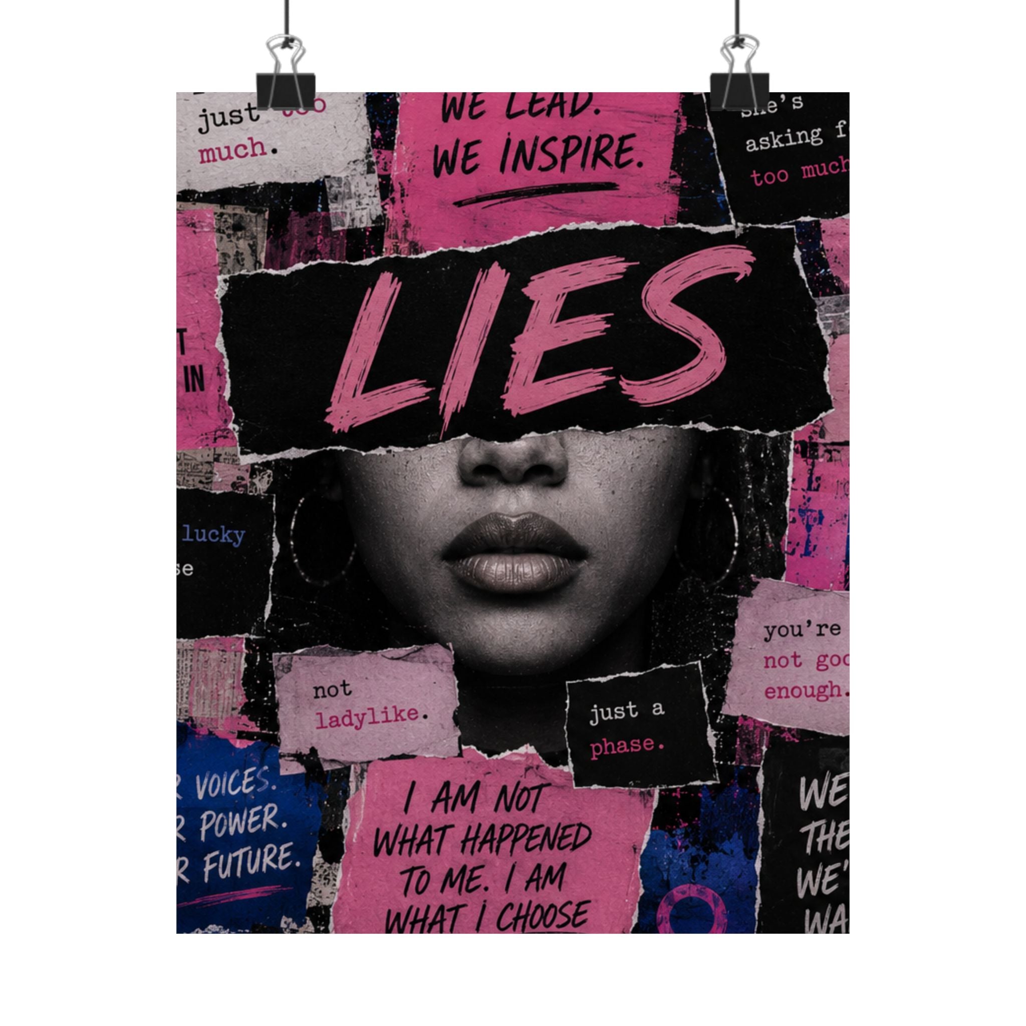 HER LIES Collage Matte Poster