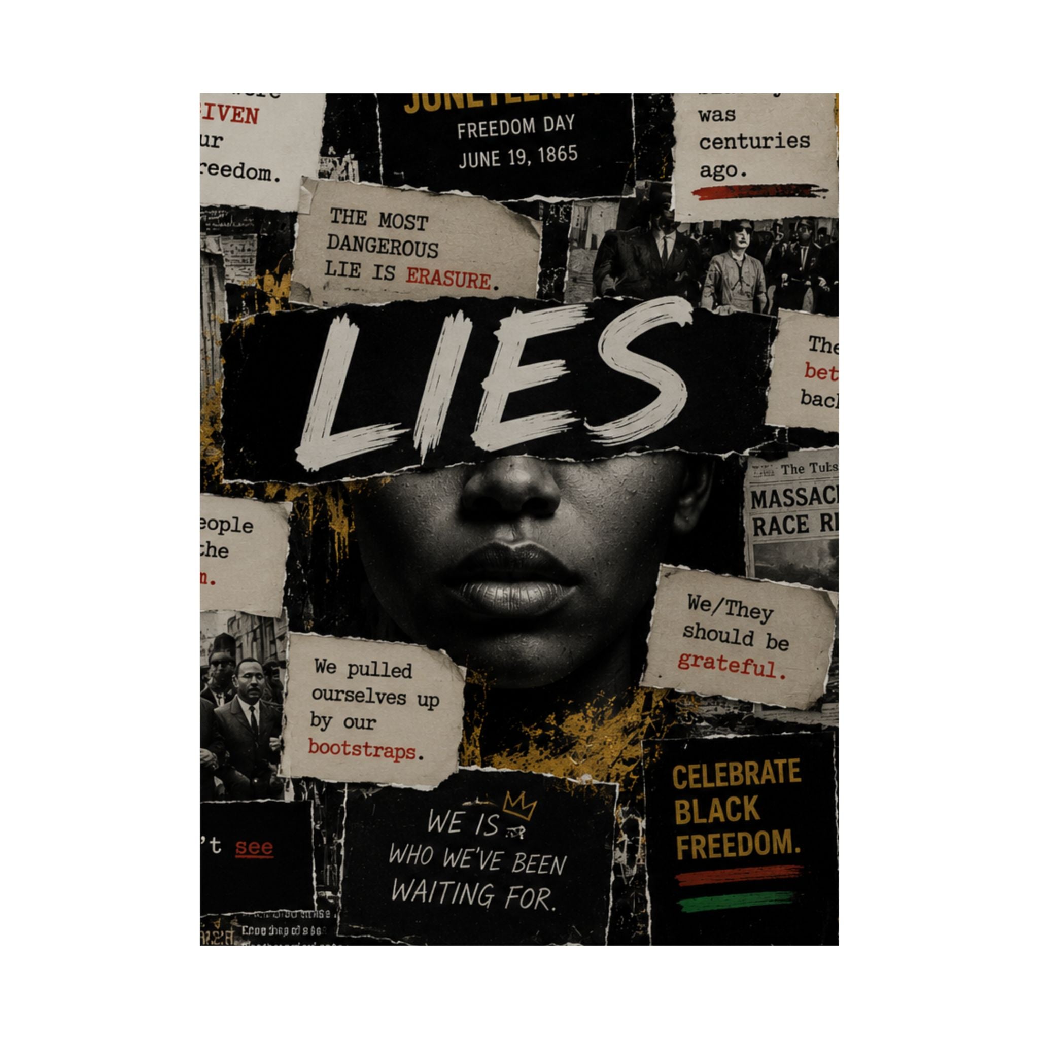 BLACK LIES |  Collage Art (Black Freedom Statement Poster)