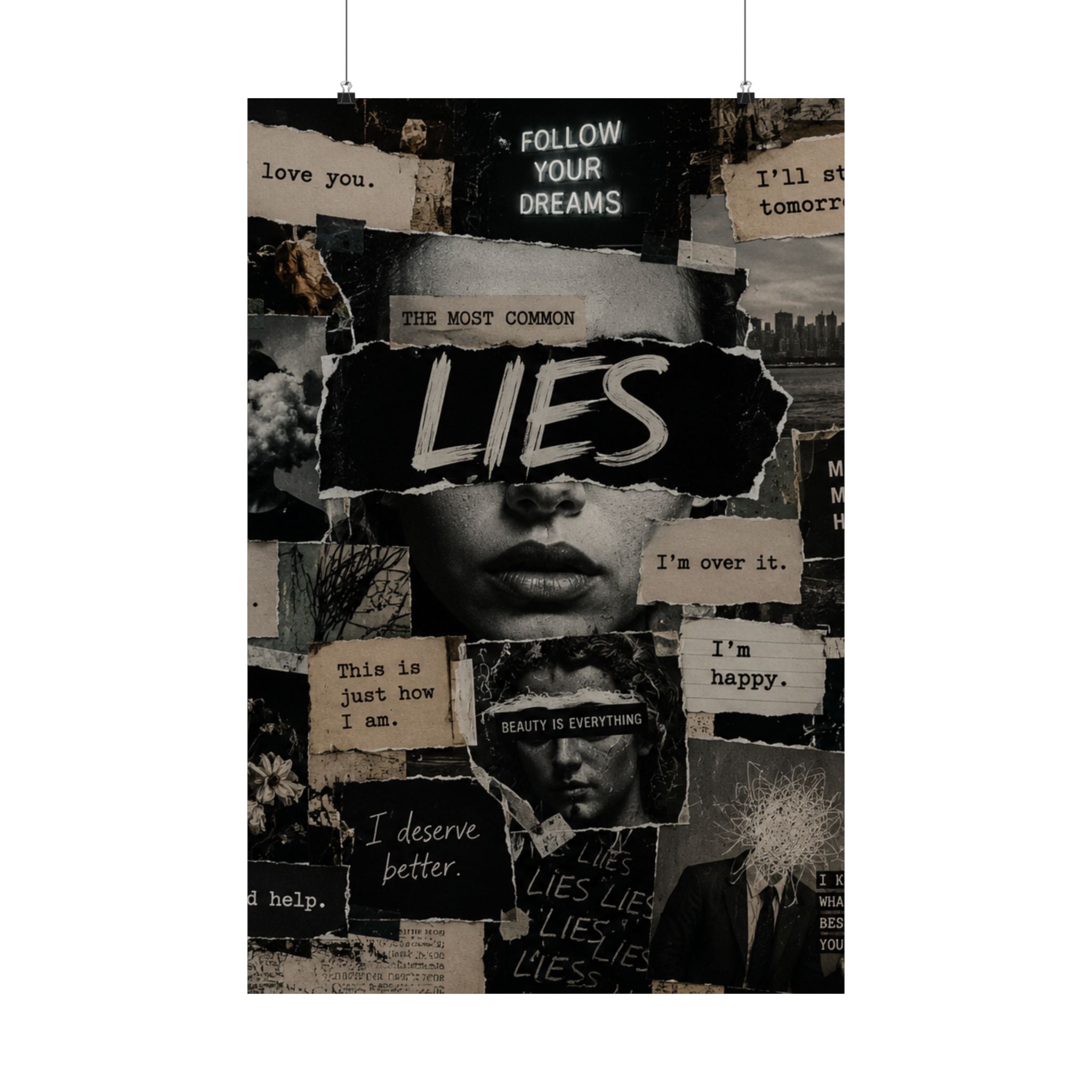 THEIR LIES Collage Matte Poster